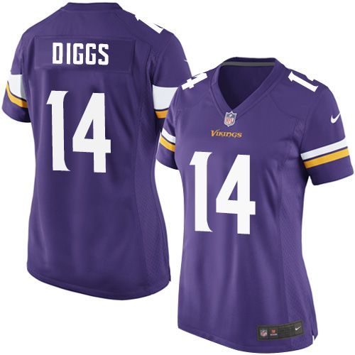 Nike Vikings #14 Stefon Diggs Purple Team Color Women's Stitched NFL Elite Jersey